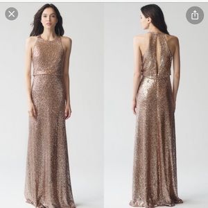 Jenny Yoo gold sequin dress